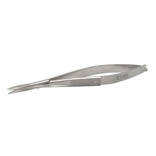 Изображение "Curved scissos" - ножницы изогнутыми лезвиями, подпружиненные.
