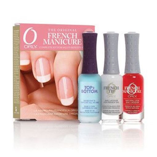 Изображение ORLY "FRENCH MANICURE"- набор для французского маникюра, "Rose" (Top 2 Bottom 9мл, лак  White Tips 9мл, лак Bare Rose 9мл, трафареты для французского маникюра)