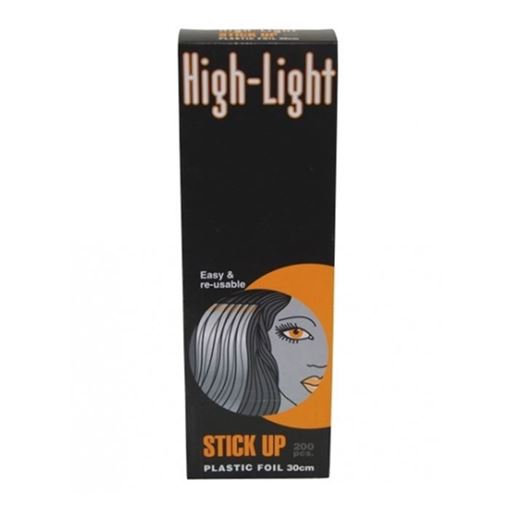 Изображение Бумага для окраски волос "HI LITE STICK UP", на клейкой основе, с прозрачным верхним слоем, 30х9 см 200 шт.