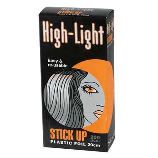 Изображение Бумага для окраски волос "HI LITE STICK UP", на клейкой основе, с прозрачным верхним слоем, 20х9 см 200 шт.